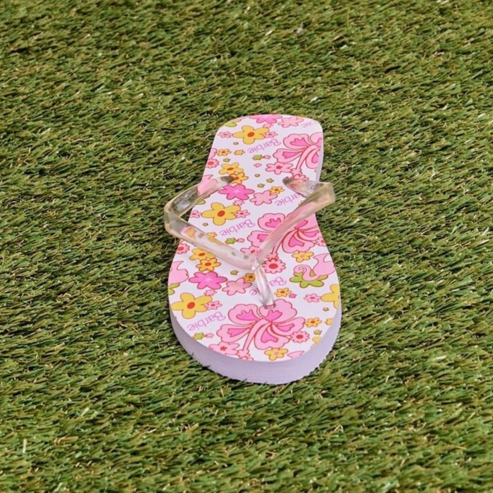 Barbie x Forever 21 | Barbie Floral Print Flip Flop Sandals, Small - Picture 2 of 6